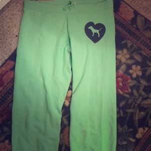VS PINK Green Sweat Pants